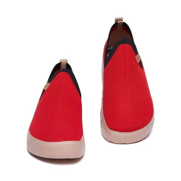 UIN Women's Shoes Slip On Knitted Comfort Sneaker(Fuerteventura- Crimson) - Picture 1 of 10